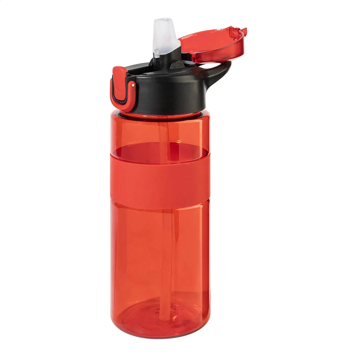 RPET Trinkflasche Fitgrip, rot – Bild 2