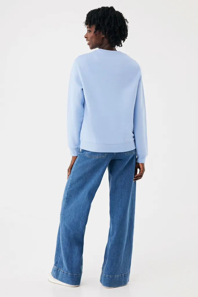 IQONIQ Torla Rundhals-Pullover aus recycelter Baumwolle, sky blue – Bild 8