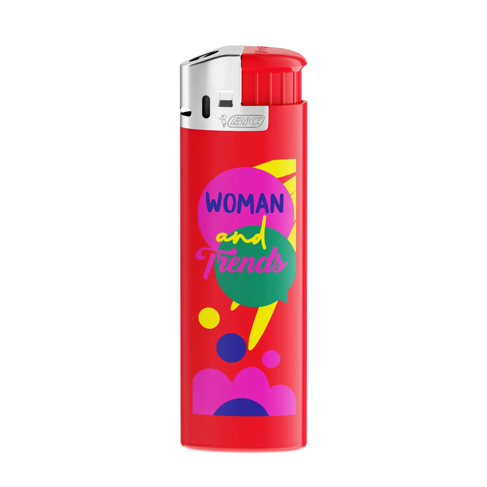 BIC® J38 Chrom Haubenfeuerzeug, Corpus Rot/Boden Rot/Drücker Rot/Chromkappe – Bild 2