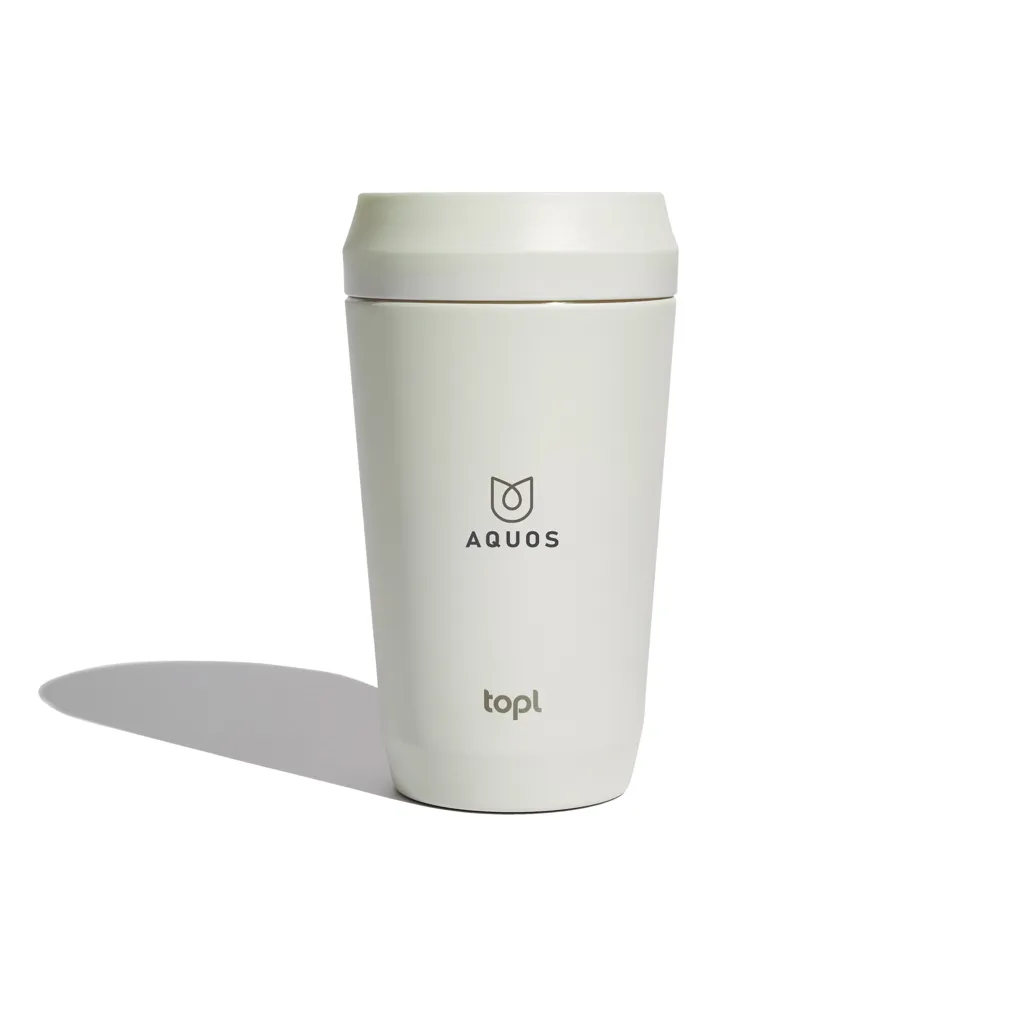 Topl-Trinkbecher aus rec. Stahl mit 360-Grad-Deckel 354ml, weiß – Bild 4