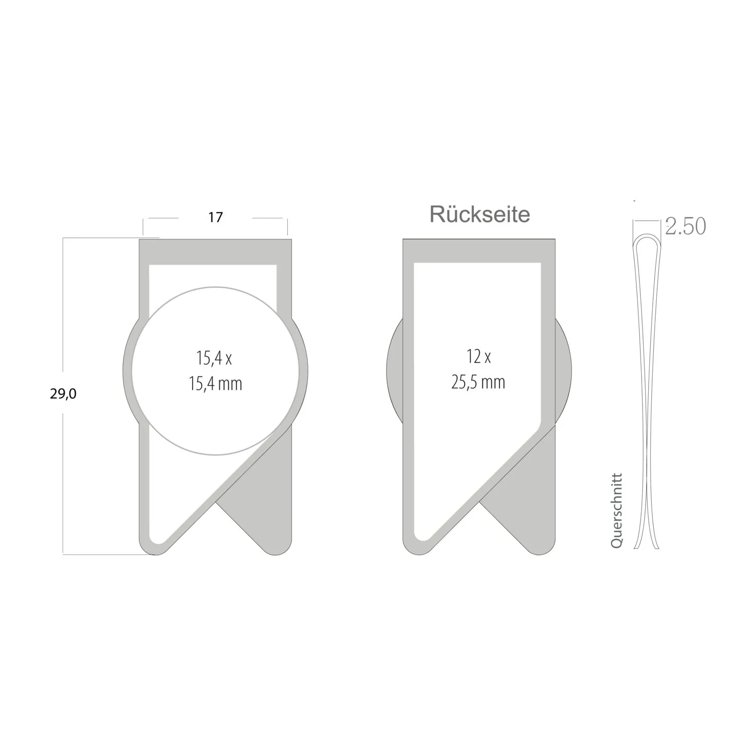 ROMINOX® Mehrweg-Büroklammer X Clip, 5 Varianten, idealer Mailingartikel für Dokumente, bis zu 12 Seiten Klemmkraft, silber – Bild 5