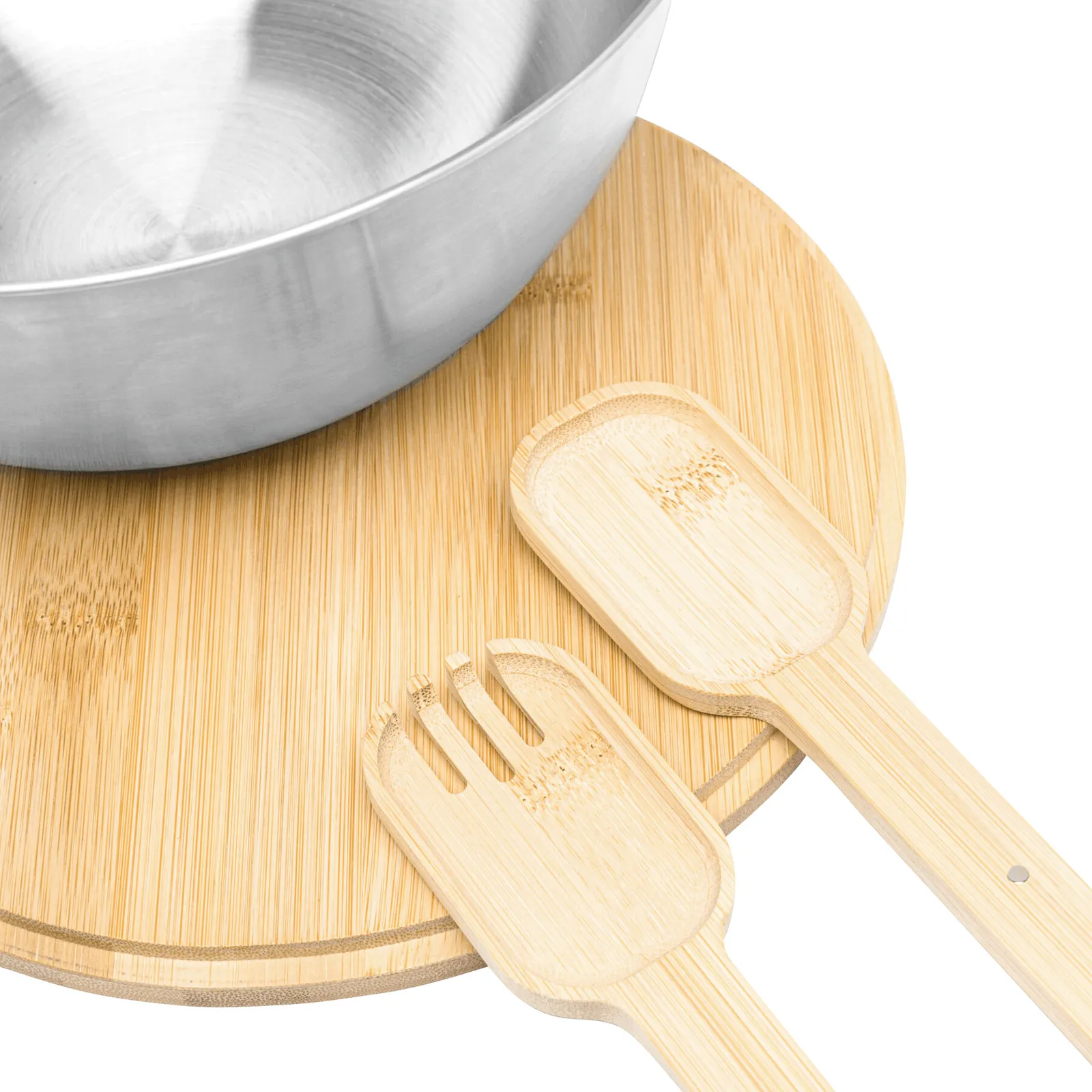 EAT HEALTHY - Salatschüssel braun, silber, braun, silber – Bild 7