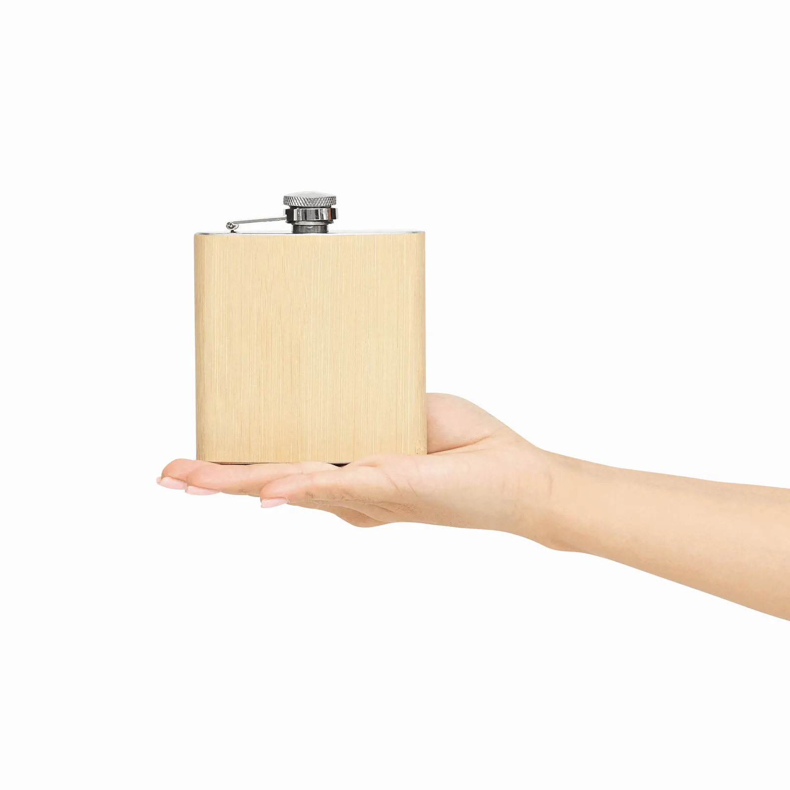 BAMBOO STYLE - Flachmann braun, silber, braun, silber – Bild 8