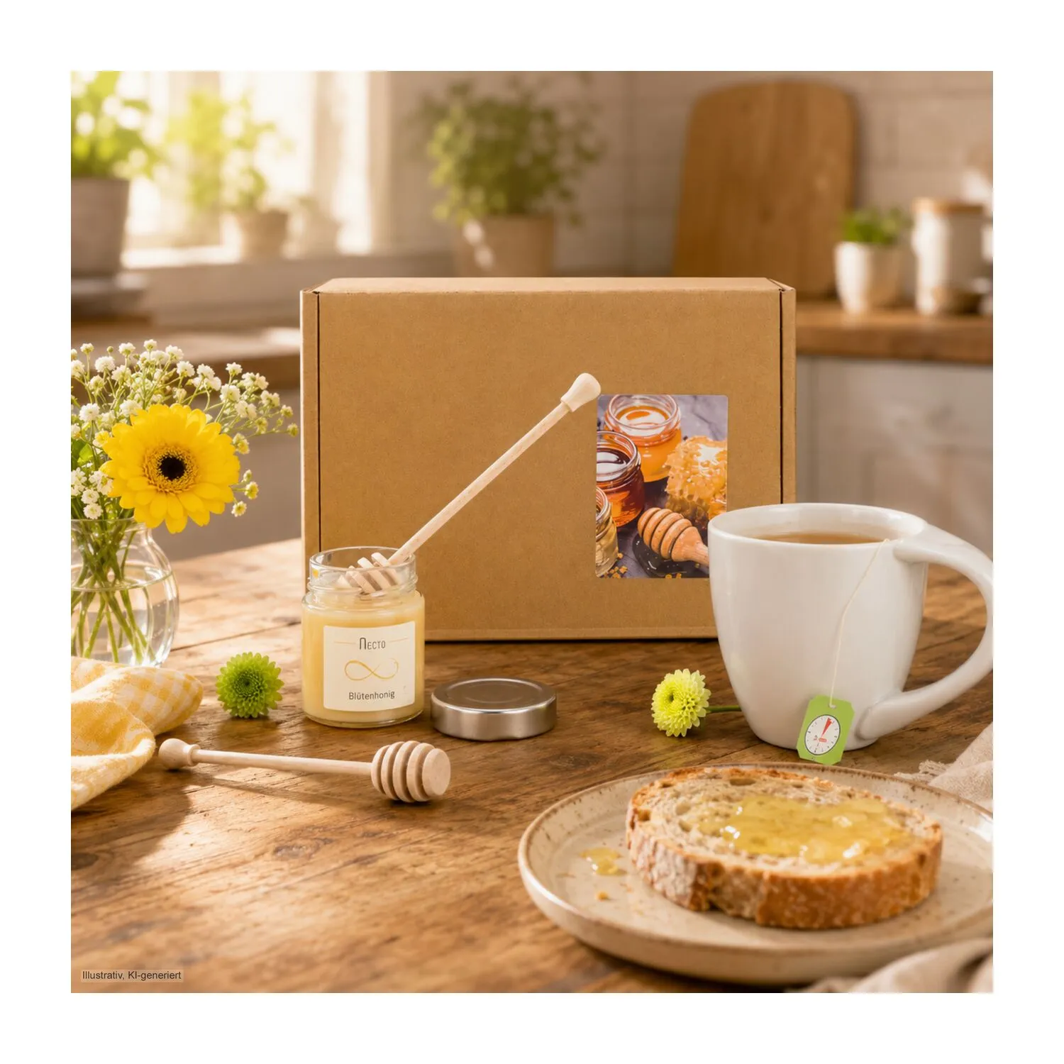 Geschenkset / Präsenteset: Honig-Zeit, beige – Bild 4
