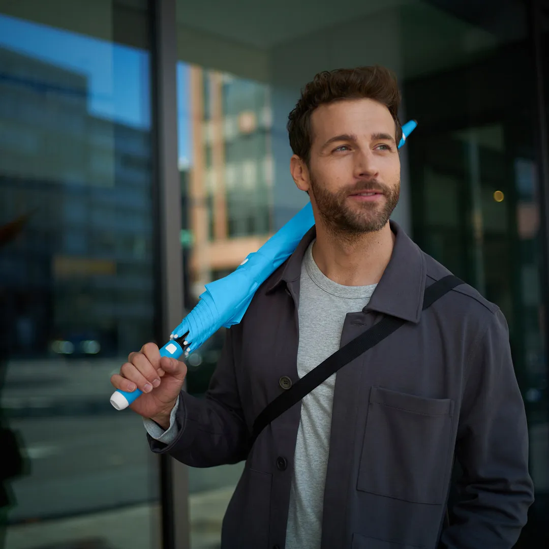 AC-Midsize-Stockschirm FARE® Whiteline, cyan – Bild 5