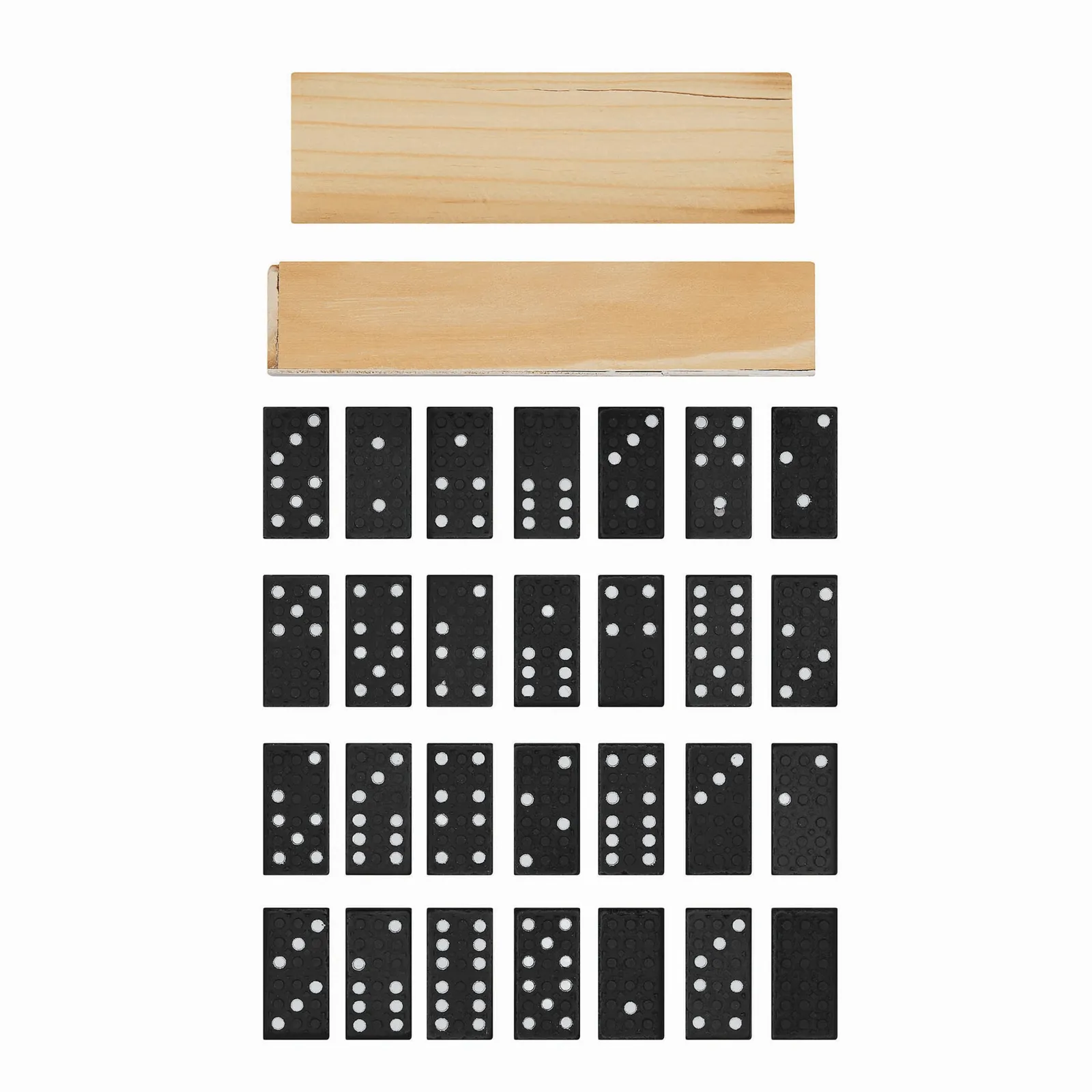 DOMINO - Klassisches Spiel holz, schwarz, holz, schwarz – Bild 3