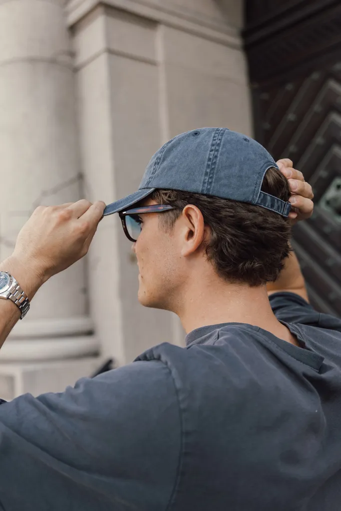 BEAU AWARE™ Washed 6-Panel Kappe aus 270gr/m² Baumwolltwill, navy blau – Bild 7
