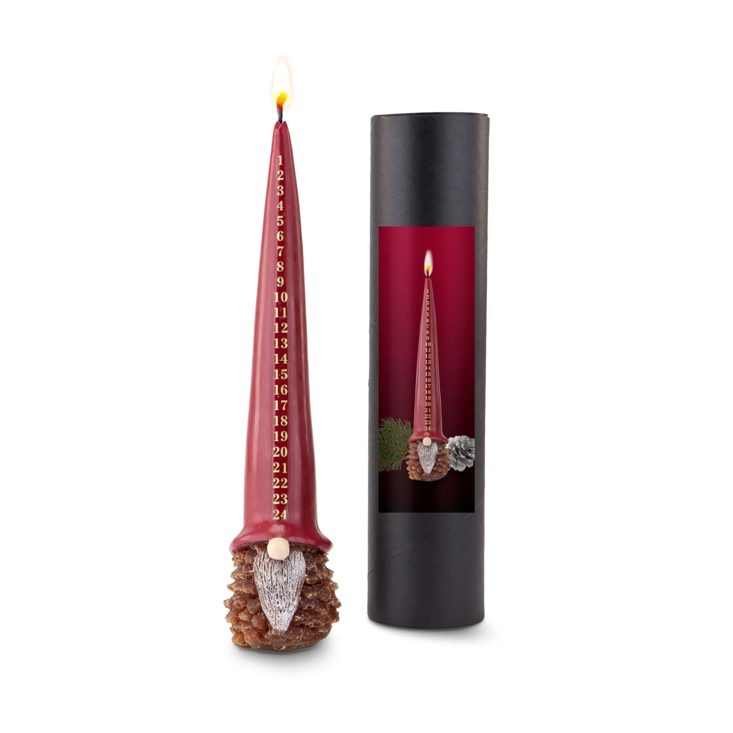 Geschenkset / Präsenteset: Adventskalenderkerze, rot – Bild 2