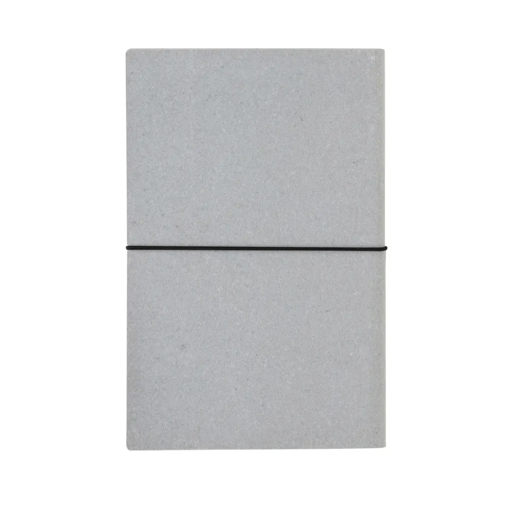 A5 Notizbuch aus GRS recyceltem Leder, Hellgrau – Bild 5