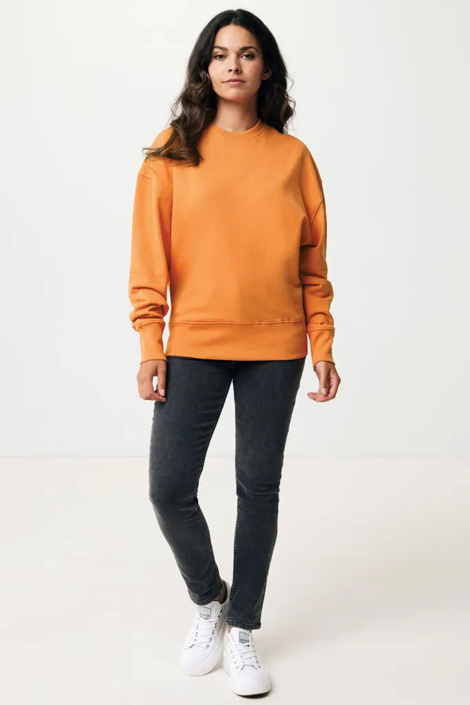 IQONIQ Kruger Relax-Rundhals-Sweater aus recycelt. Baumwolle, sundial orange – Bild 4