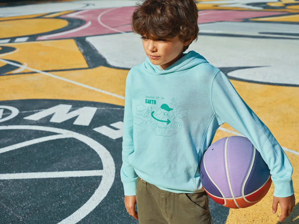 IQONIQ Yengo KidsHoodie mit Seitentaschen aus rec. Baumwolle, crushed mint – Bild 11