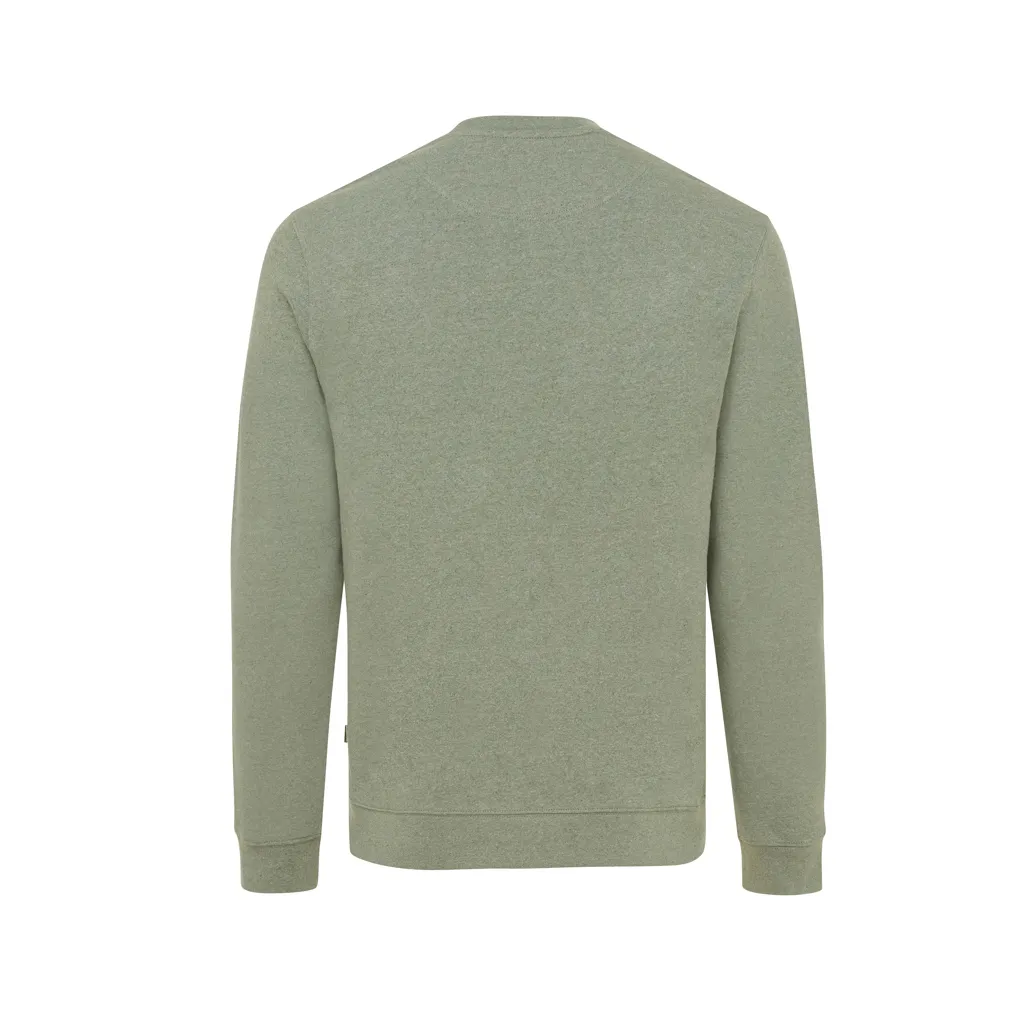 IQONIQ Denali ungefärbt. Rundhals-Sweater aus recycelter BW, heather green – Bild 2