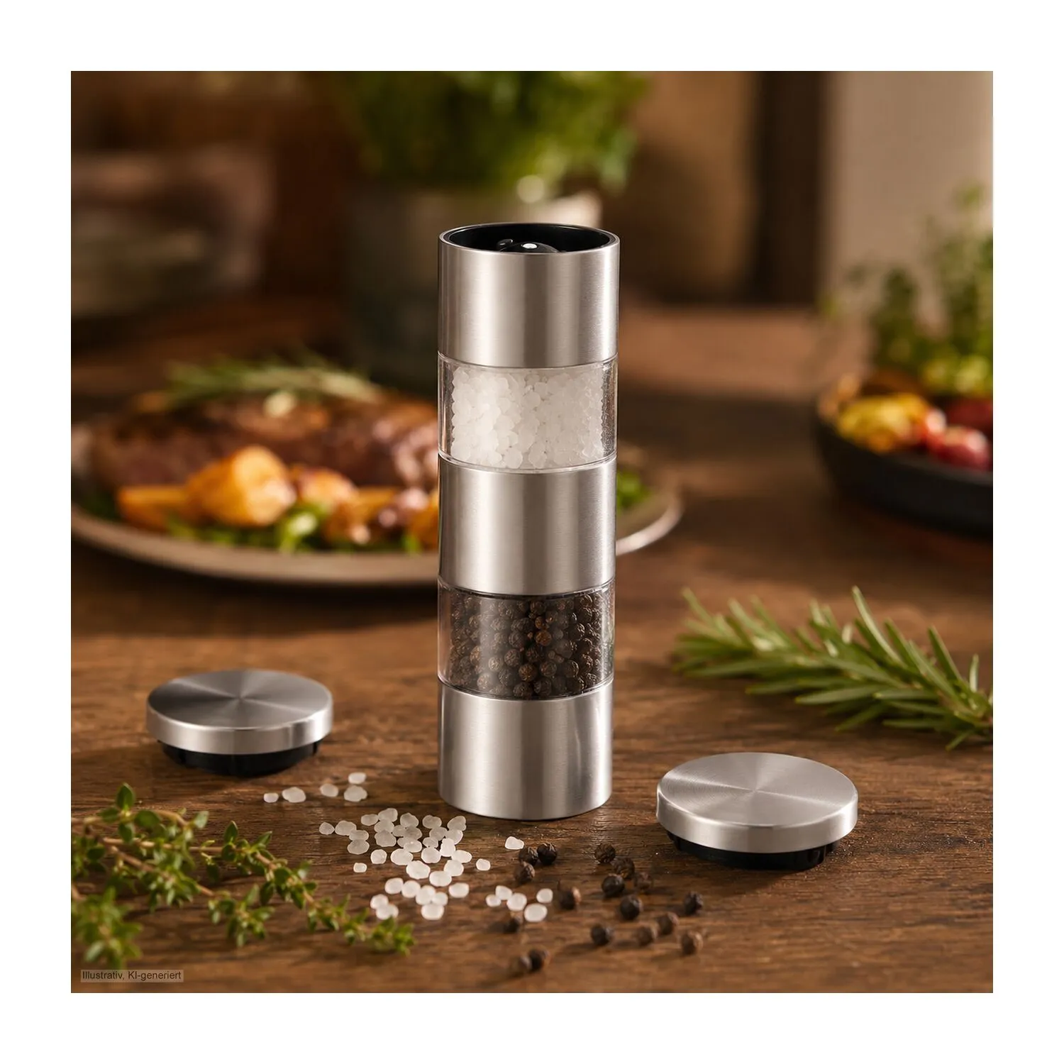 ROMINOX® Salz- und Pfeffermühle // Dumelo, silber – Bild 9