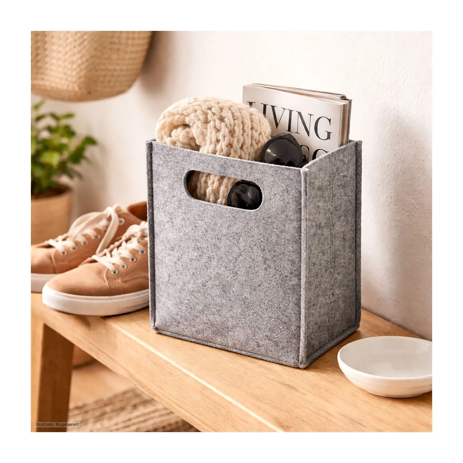 ROMINOX® Vegane Filztüte // Medana, grau – Bild 4