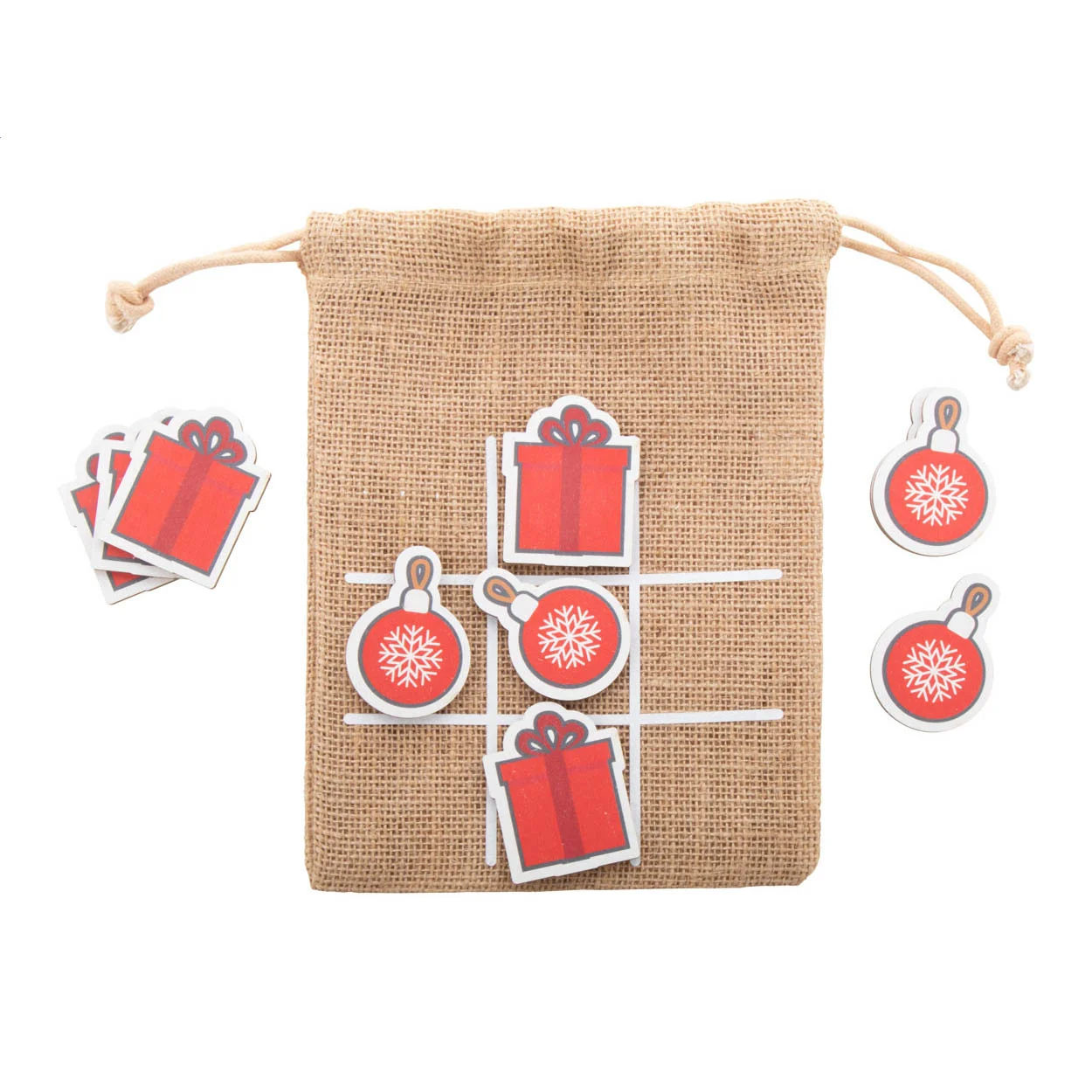 Weihnachtliches Tic-Tac-Toe Weihnachtsmann & Rentier Juxo, natur – Bild 3