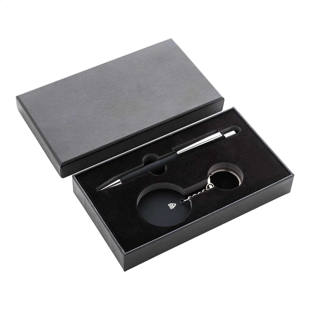 Geschenkset Kugelschreiber und Schlüsselanhänger Miroset, schwarz – Bild 2