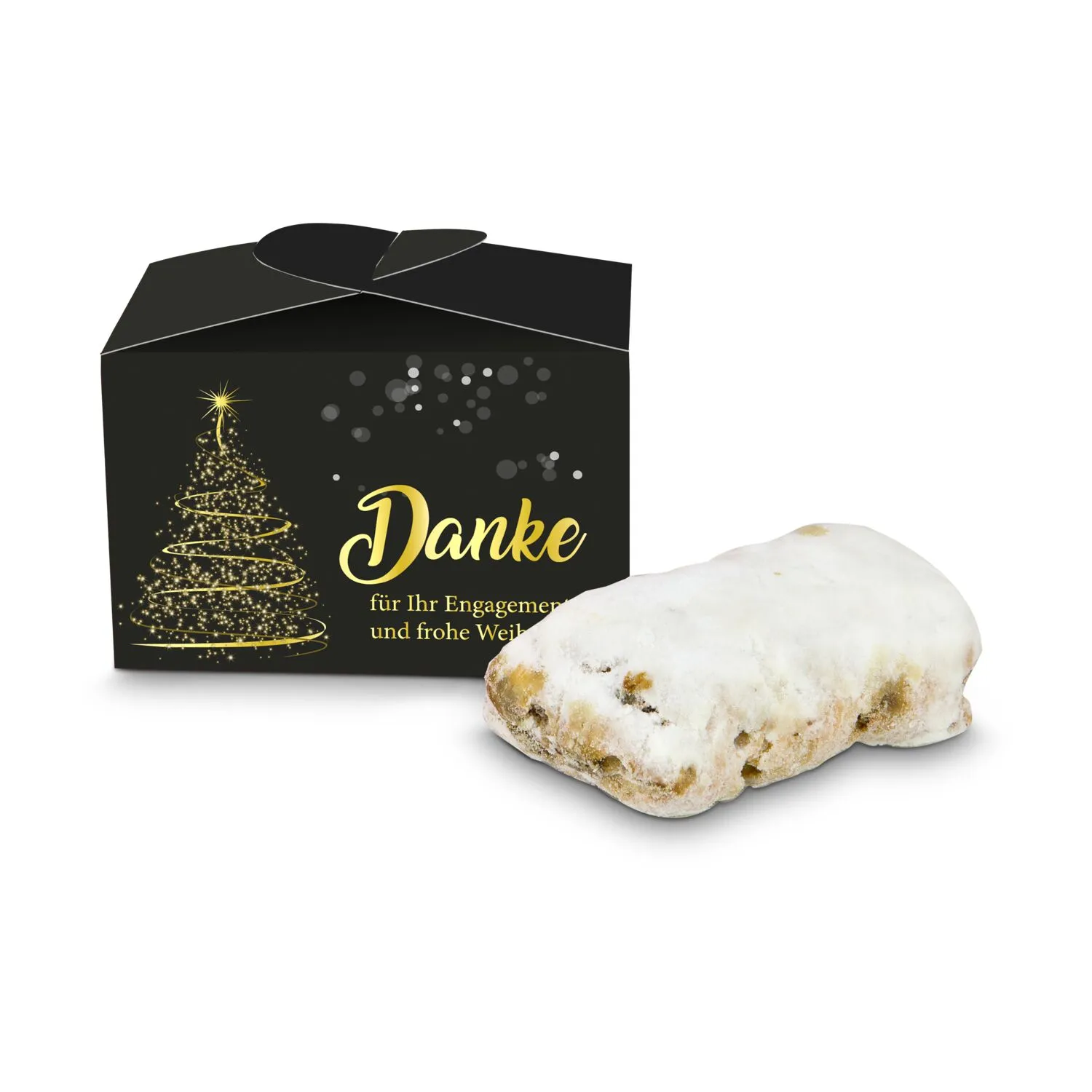 Geschenkartikel / Präsentartikel: Mini-Stollen Danke, schwarz – Bild 2