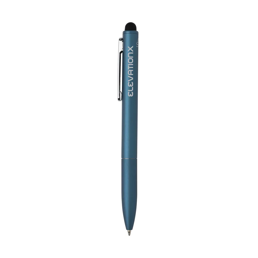 Kymi Stift mit Stylus aus RCS recyceltem Aluminum, Königsblau – Bild 4