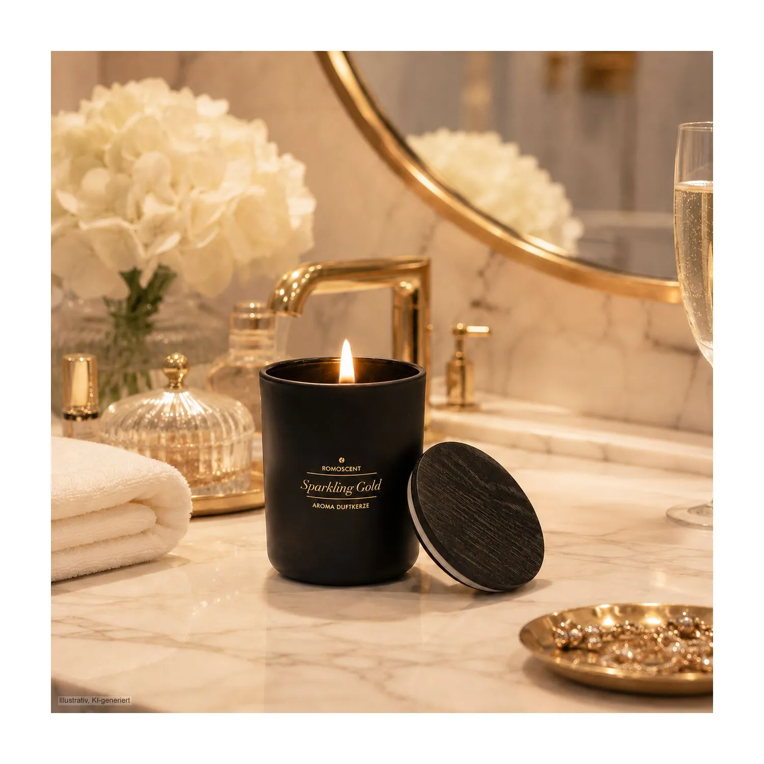 ROMOSCENT® Aromakerze Sparkling Gold, schwarz – Bild 5
