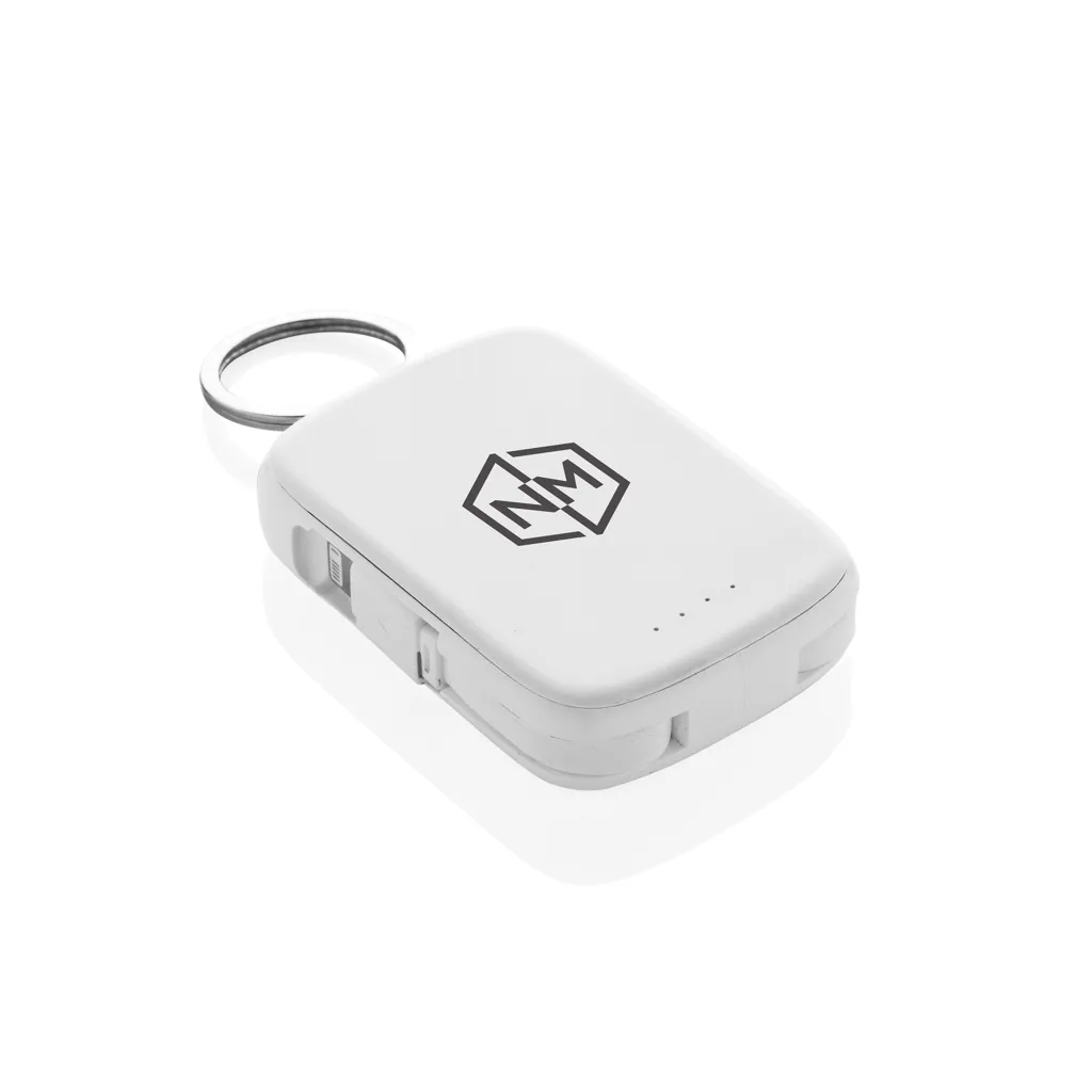 Nexo RCS Key-Chain-Powerbank 2.000mAh mit integr. Kabeln, weiß – Bild 7