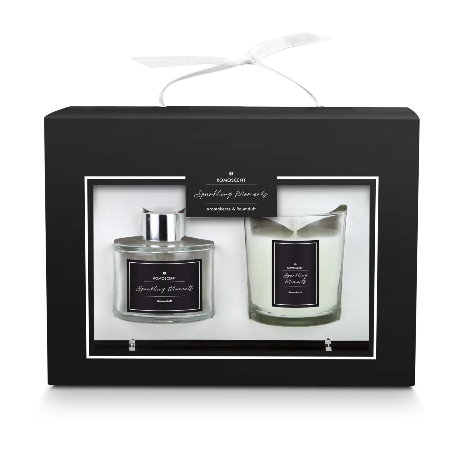 ROMOSCENT® Aroma-Set Sparkling Moments, Raumduft & Aromakerze, schwarz-weiß – Bild 5