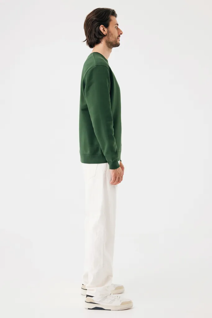 IQONIQ Torla Rundhals-Pullover aus recycelter Baumwolle, forest green – Bild 6