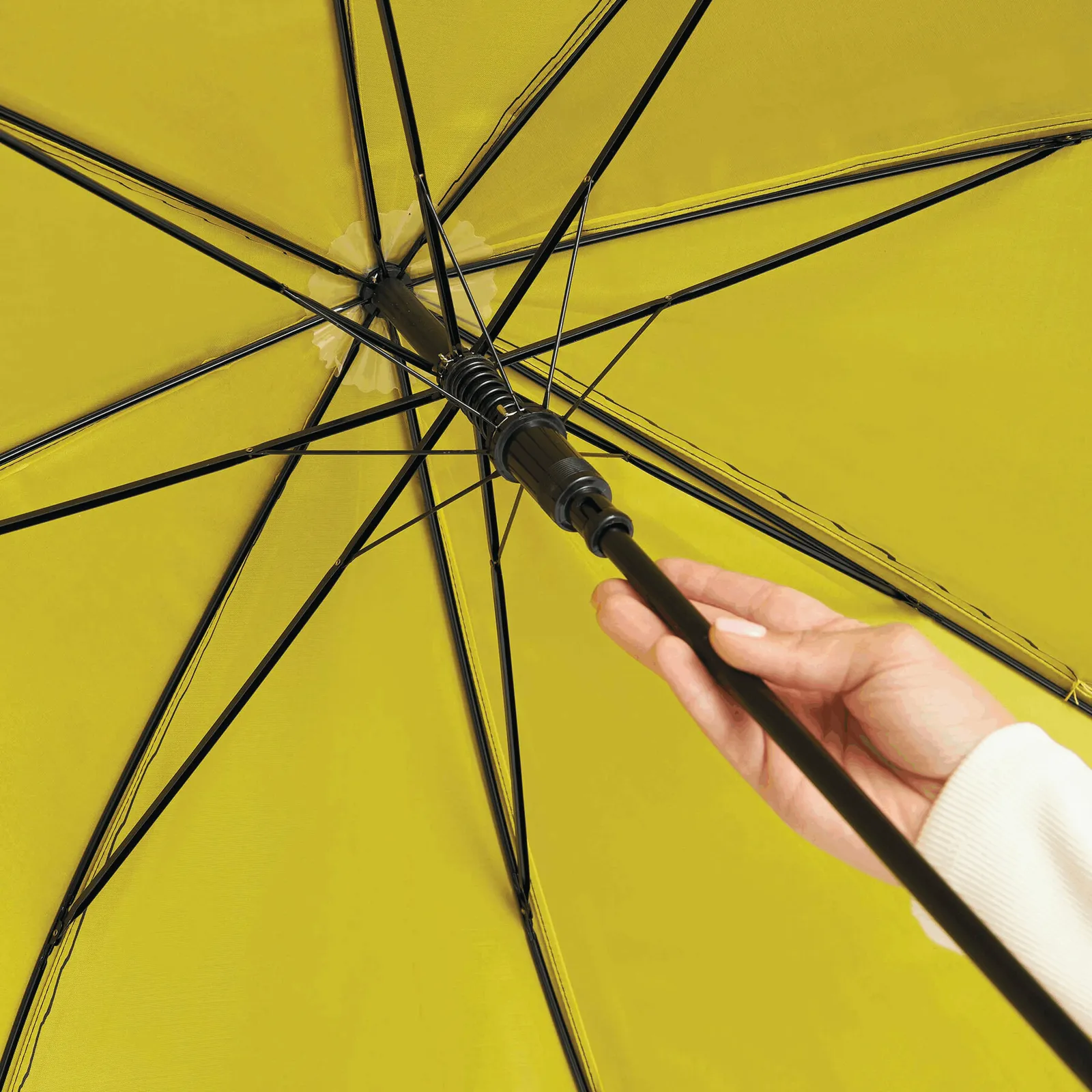 DOUBLY Umbrella, Automatik-Stockschirm, gelb, schwarz – Bild 9