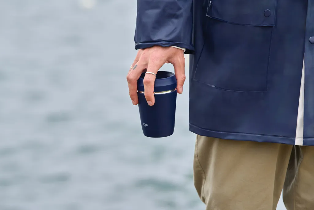 Topl-Trinkbecher aus rec. Stahl mit 360-Grad-Deckel 236ml, navy blau – Bild 7