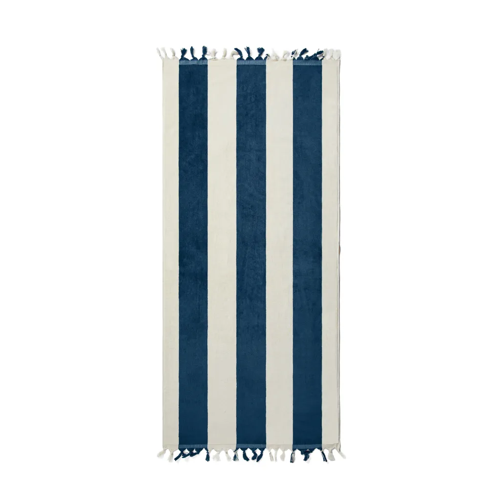VINGA Valmer Strandtuch 450gr/m², navy blau – Bild 2