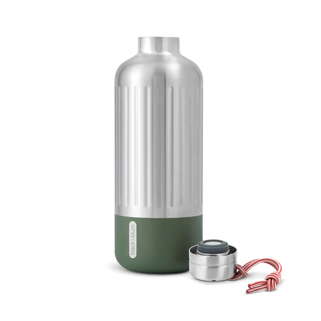Black+Blum Explorer isolierte Wasserflasche groß, 850ml, Olivgrün – Bild 3