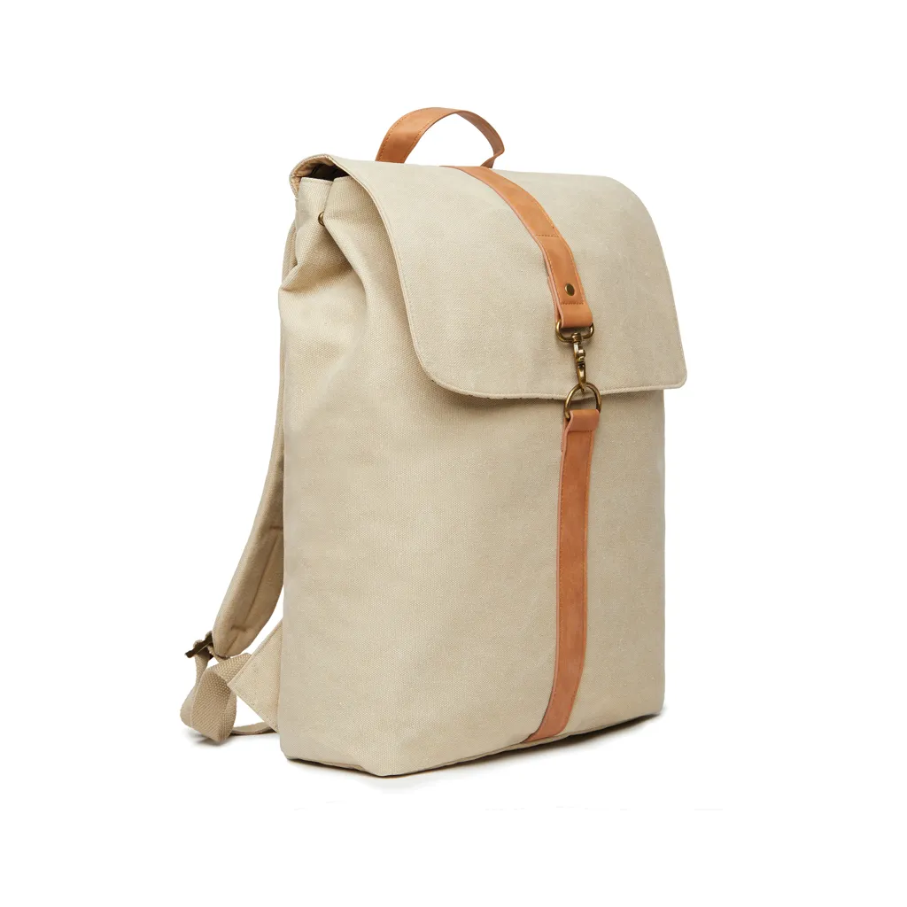 VINGA Bosler Rucksack aus GRS recyceltem Canvas, beige – Bild 3