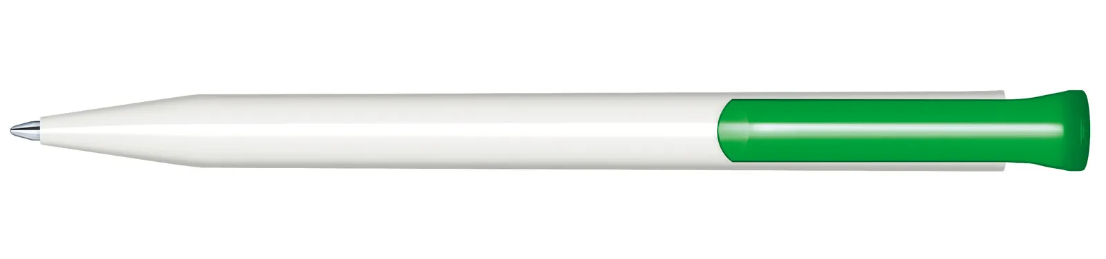 Super Hit Polished Basic Druckkugelschreiber, Weiß - Grün 347 – Bild 3