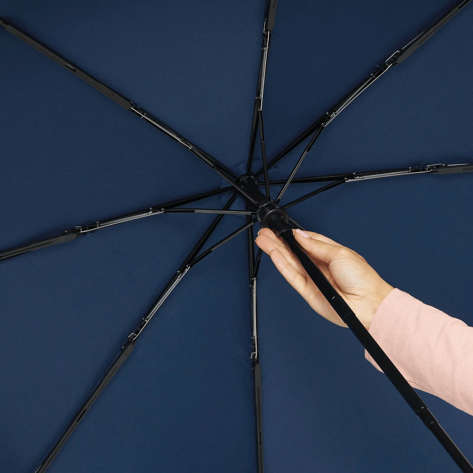 ORIANA Umbrella, Vollautomatischer Windproof-Taschenschirm, marineblau – Bild 9