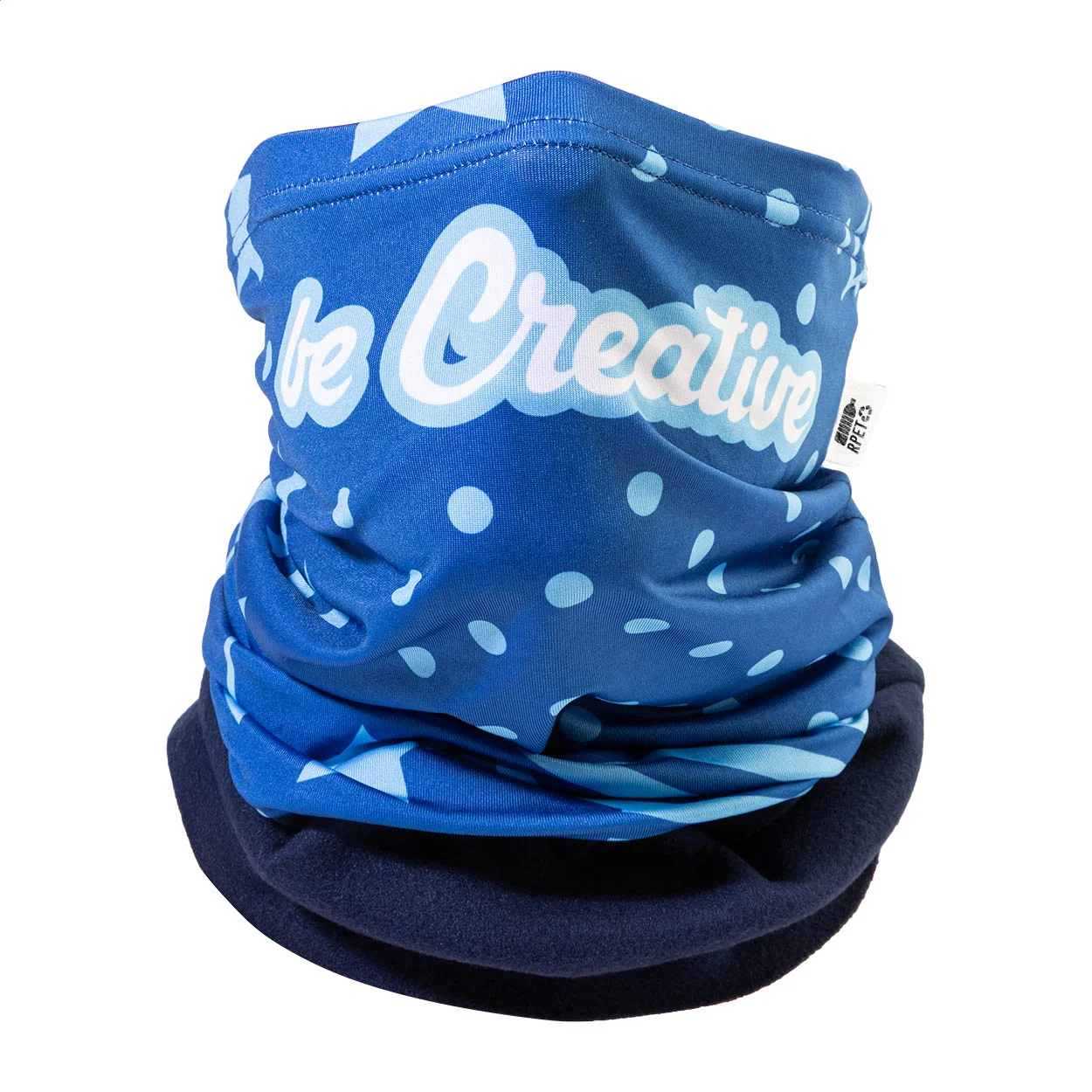 Individueller RPET Multifunktionsschalschal CreaScarf Winter, blau – Bild 5