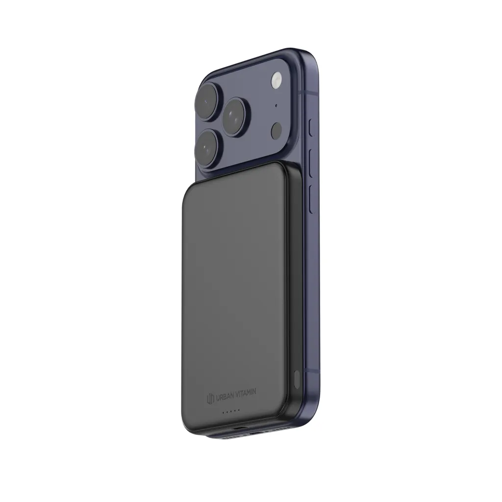 Urban Vitamin Pomona 5000mAh Qi2.2 25W magnetische Powerbank, schwarz – Bild 3