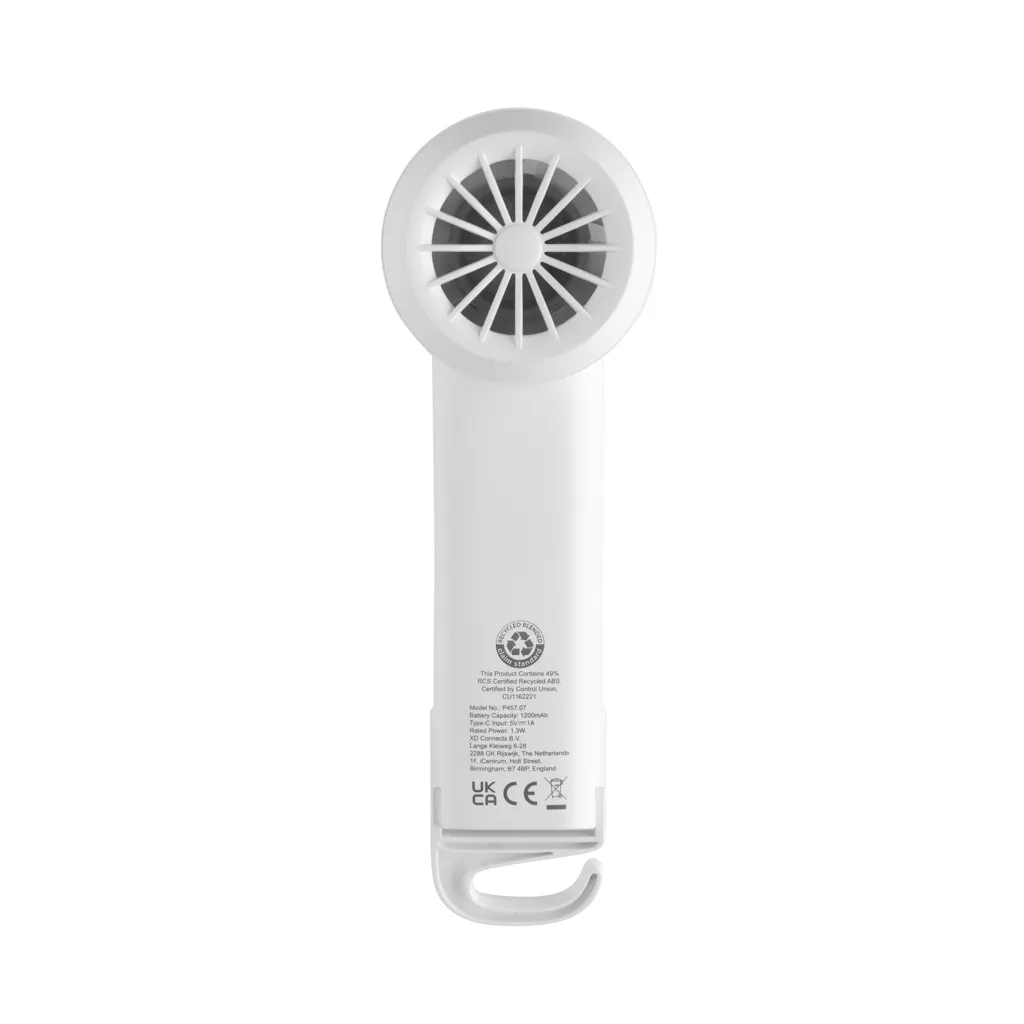 Twist wiederaufladbarer tragbarer Ventilator aus RCS rABS, weiß – Bild 7