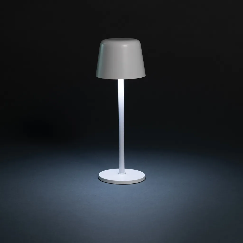 Zenic USB Tischleuchte aus RCS recyceltem Kunststoff, weiß – Bild 6