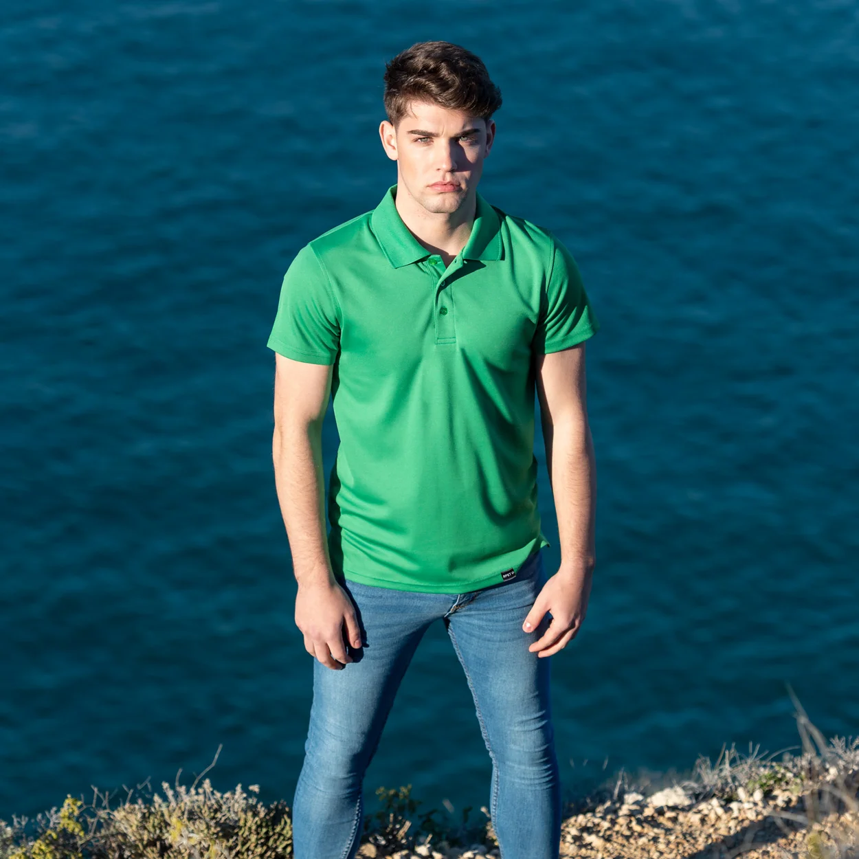 RPET Polo-Shirt Noran, grün – Bild 2