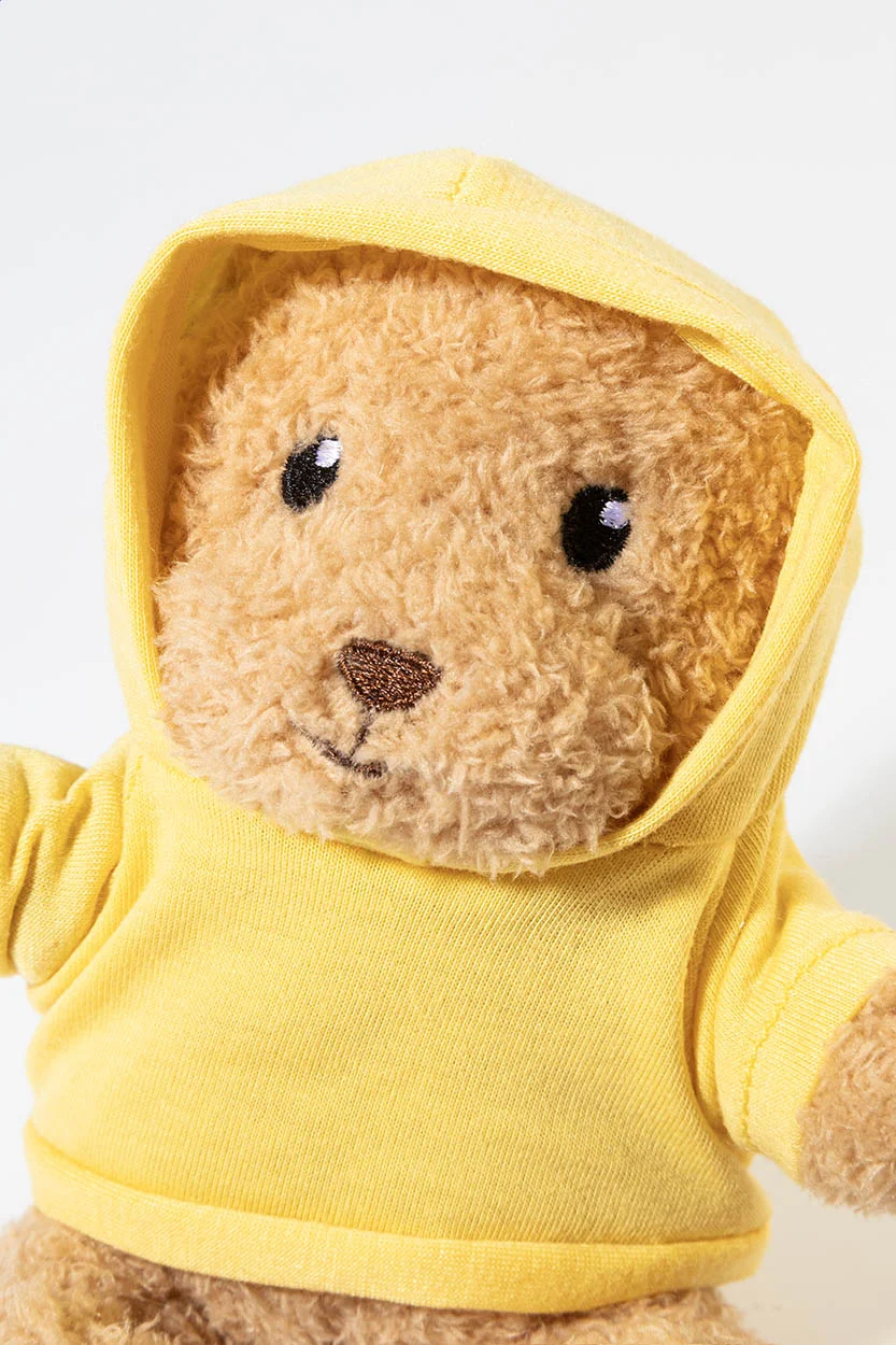 Plüsch-Teddybär Hobear mit Hoodie, gelb – Bild 5
