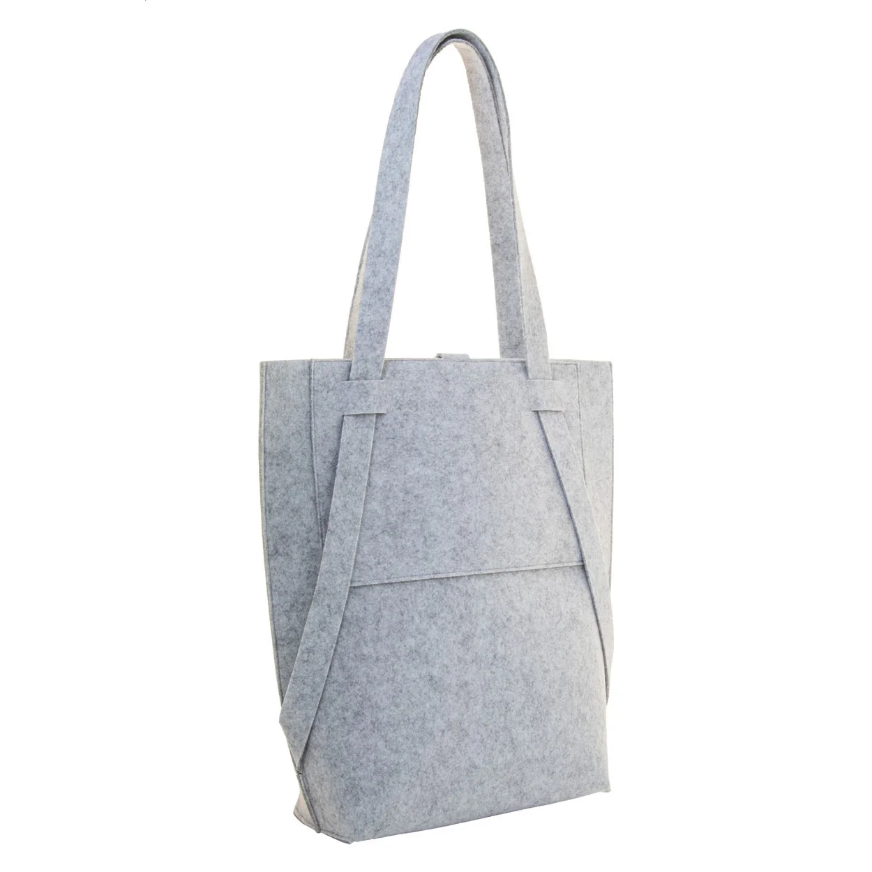 individuelle RPET Schultertasche CreaFelt Toteback, weiß, grau – Bild 2