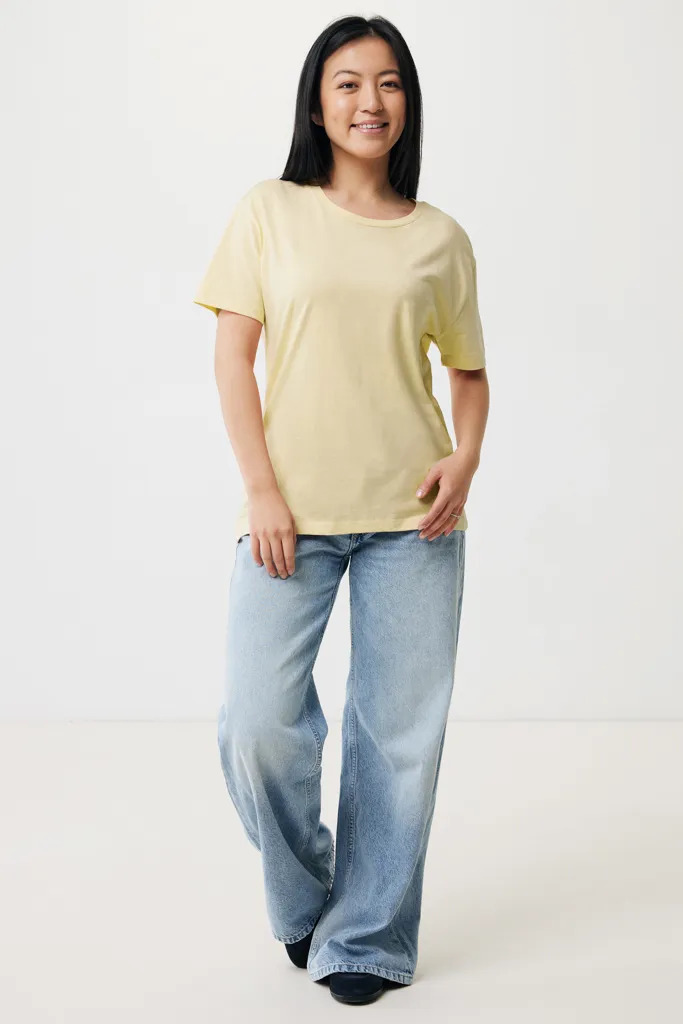 IQONIQ Yala Damen T-Shirt aus recycelter Baumwolle, cream yellow – Bild 4