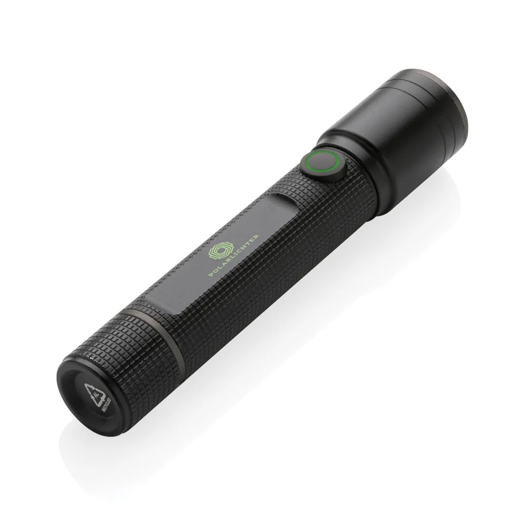 Gear X Taschenlampe aus RCS recycelt. Aluminium mit USB-Akku, schwarz – Bild 4