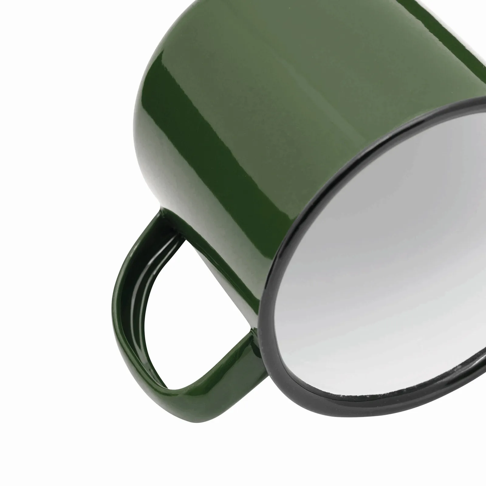 RETRO CUP - Emaille Becher, grün, weiß – Bild 7