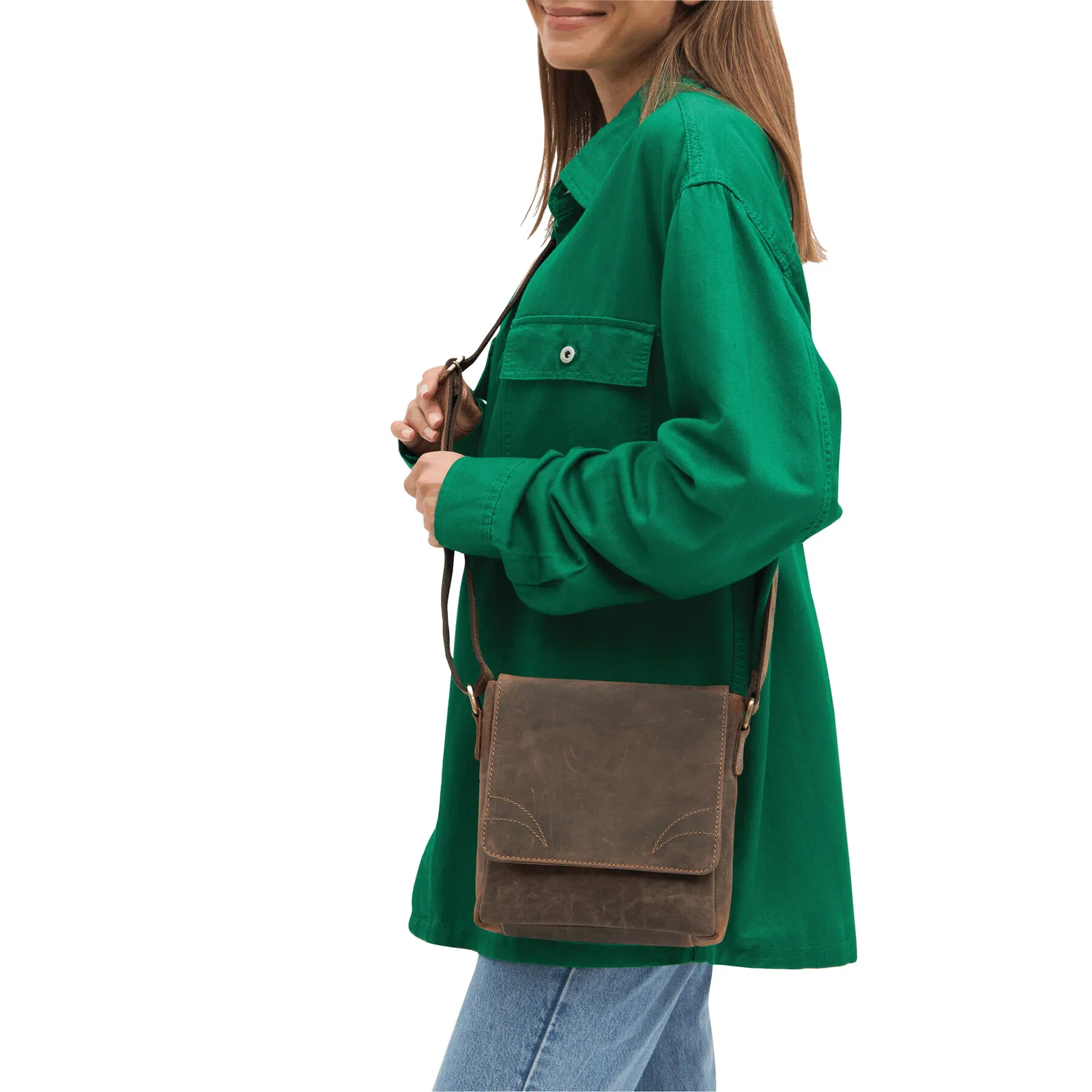 WILDERNESS - Echtleder-Tasche braun, braun – Bild 8