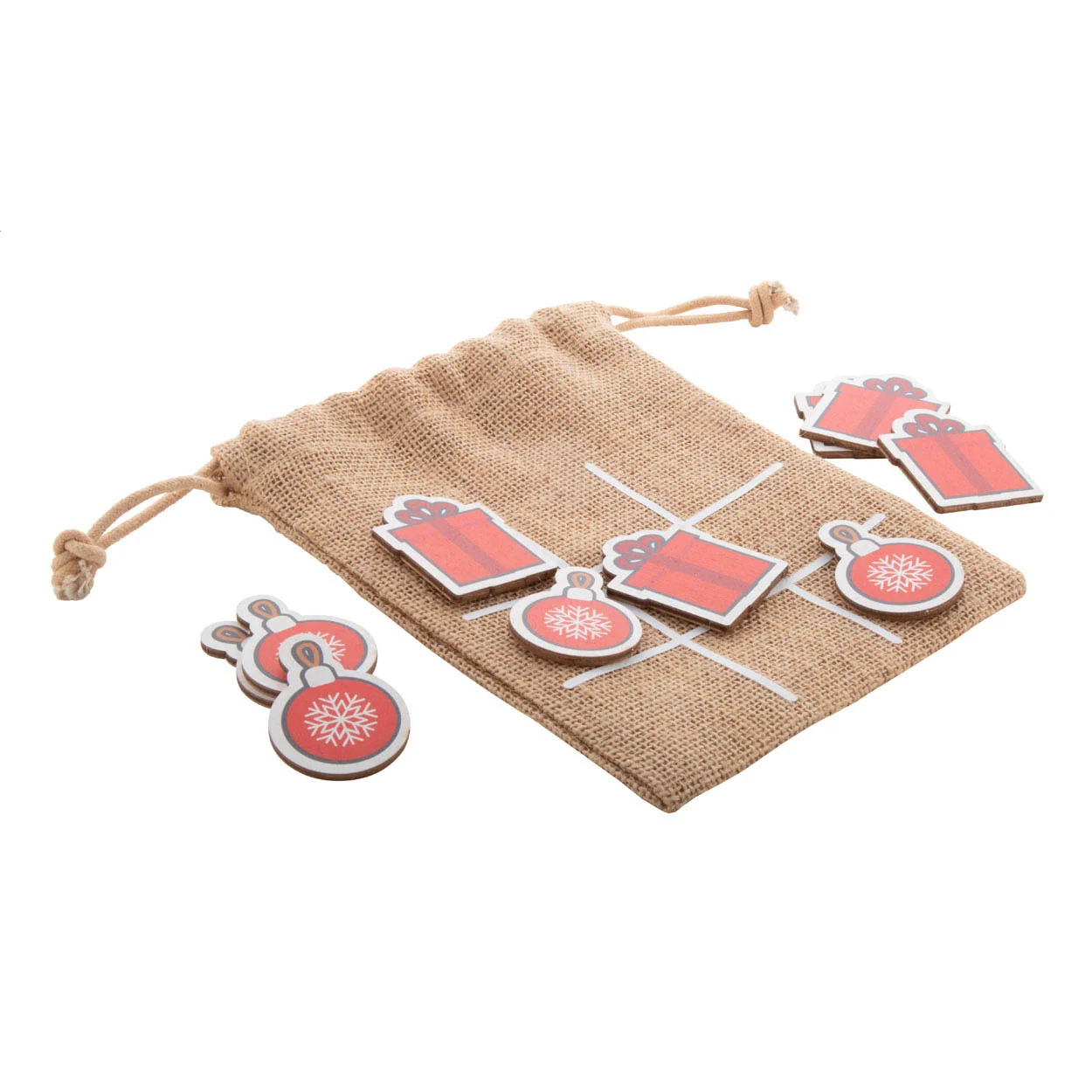 Weihnachtliches Tic-Tac-Toe Weihnachtsmann & Rentier Juxo, natur – Bild 2