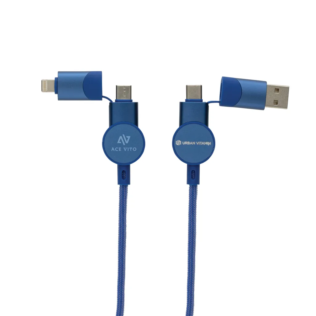 Oakland RCS rKunststoff 1,2m 6-in-1 Fast-Charging 45W Kabel, blau – Bild 7