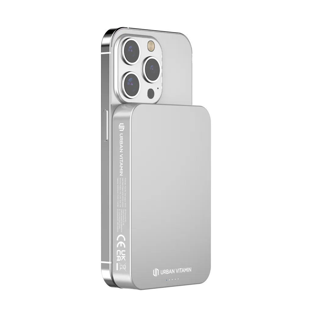 Urban Vitamin Compton 10000mAh Powerbank aus RCS Plastik/Alu, silber – Bild 2