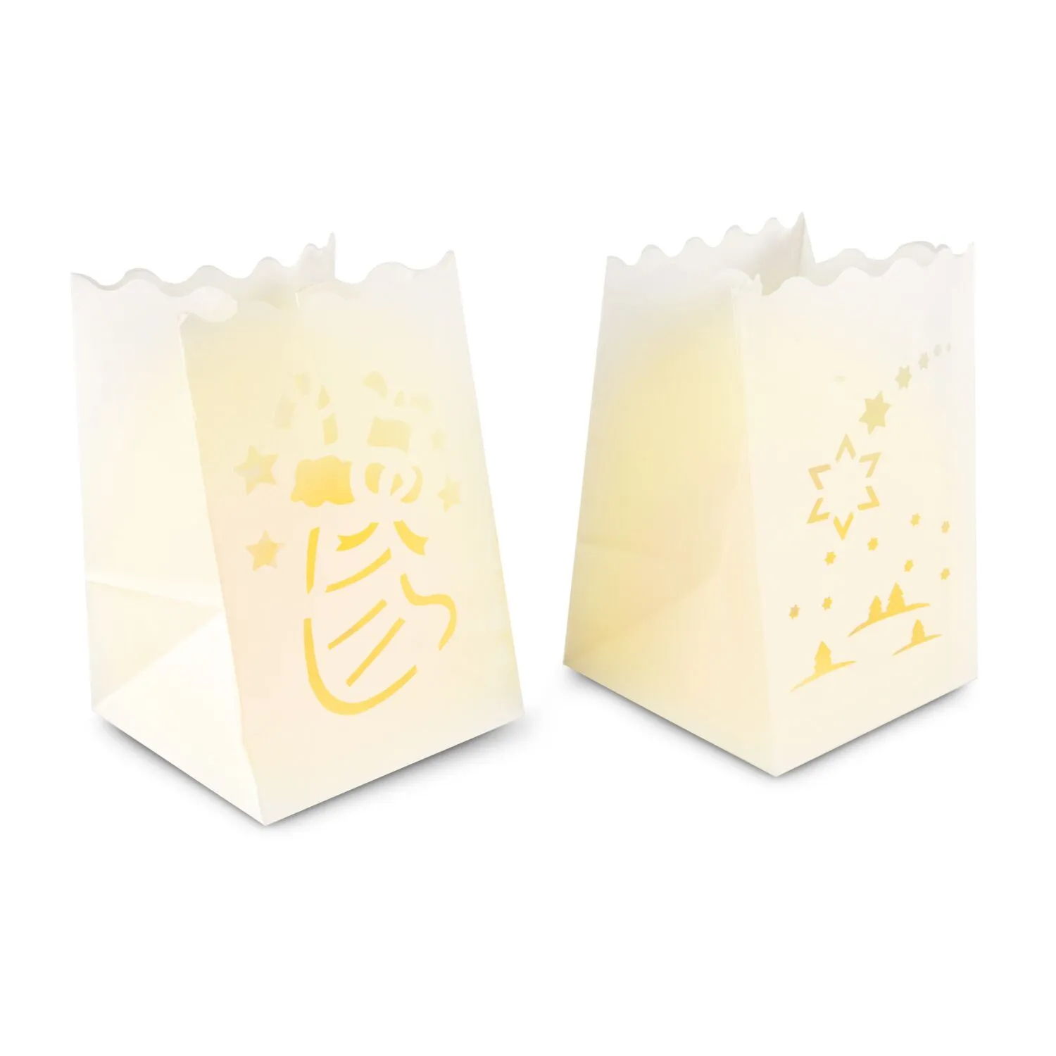 Geschenkset / Präsenteset: Stimmungsvolle Papier-Laternen, weiß – Bild 3
