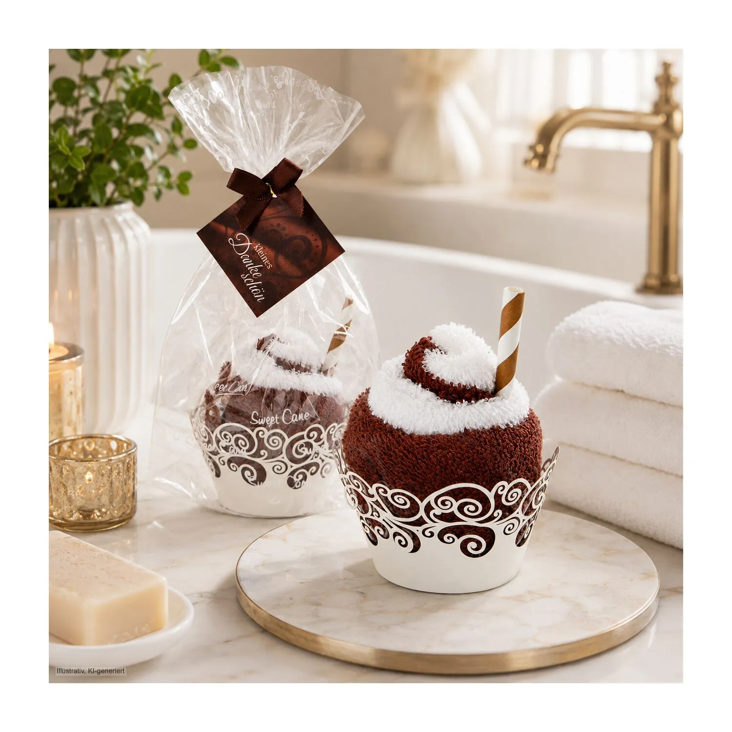 Wellness-Geschenkset: Cupcake, braun – Bild 3