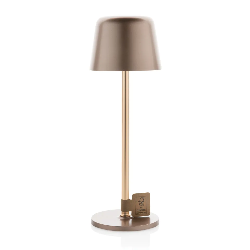 Zenic USB Tischleuchte aus RCS recyceltem Kunststoff, Bronze – Bild 2